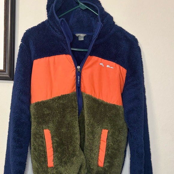 Eddie Bauer Fleece Jacket - Navy, Orange, Olive - Picture 1 of 6